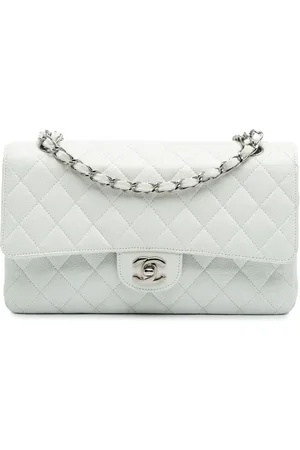 CHANEL Bolso de hombro con solapa doble mediano de cuero caviar 2006-2008