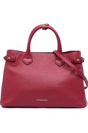 Burberry Bolso satchel Banner mediano de piel con estampado House Check 2000-2017