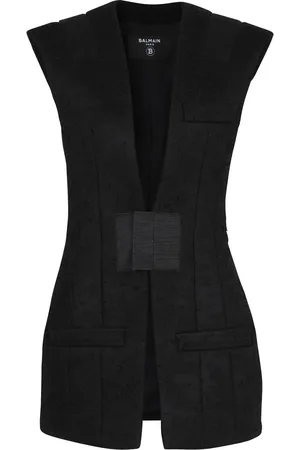 Balmain Chamarra sin mangas con escote en V pronunciado