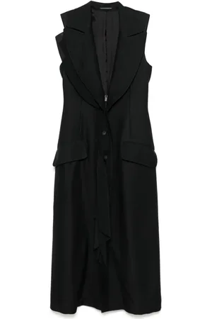 YOHJI YAMAMOTO Vestido midi con escote en V pronunciado