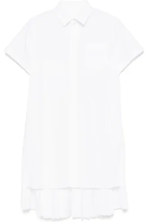 SACAI Vestido camisero plisado