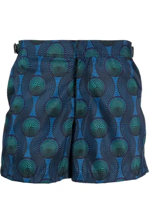 OZWALD BOATENG Shorts de playa con estampado de mosaico