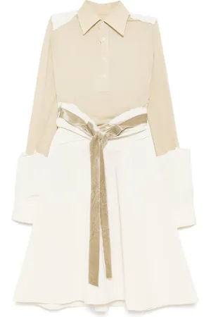 Maison Margiela Vestido con cinturón y diseño patchwork