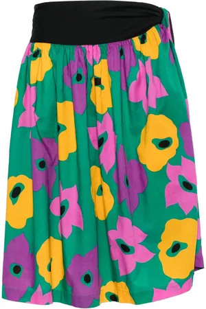Saint Laurent Falda midi con estampado floral 1970