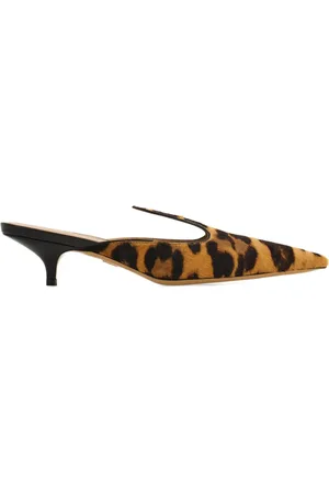 Salvatore Ferragamo Mules con estampado de leopardo y tacón de 40mm