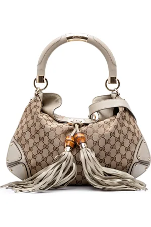 Gucci Bolso satchel GG Canvas Bamboo Indy Hobo mediano 2000-2015