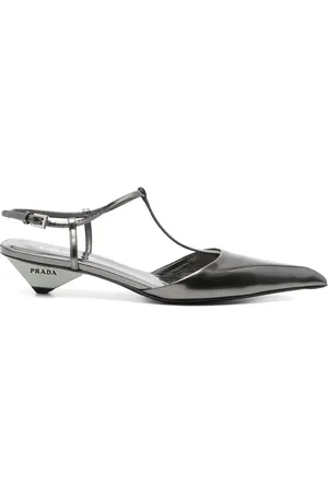 Prada Zapatillas metalizadas con tacón de 35mm