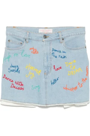 MIRA MIKATI Falda de mezclilla con cuentas