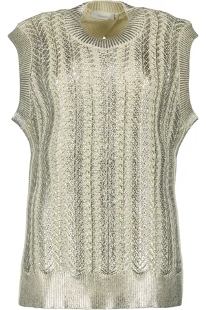 Paco rabanne Textured-knit sleeveless top