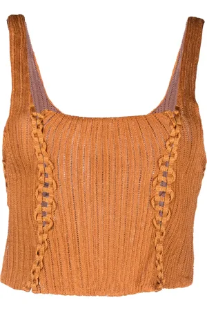 Isa Boulder Top tejido con cuello cuadrado