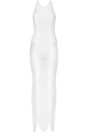 Philipp Plein Vestido midi con detalle de flecos