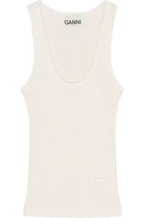 Ganni Camiseta tejida de canalé