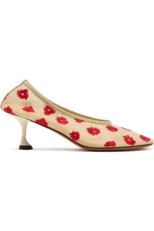 Proenza Schouler Zapatillas con kitten heel y bordado floral
