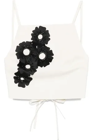 Msgm Top con aplique floral