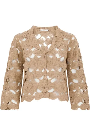 KANGRA CASHMERE Crochet-knit jacket