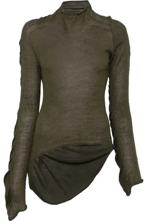 Issey Miyake Top con cuello redondo