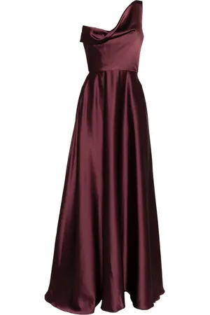 Amsale Vestido de fiesta drapeado con hombro descubierto