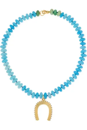 Adina Reyter Collar en oro amarillo de 14kt con diamante y jade