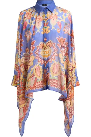 Etro Camisa estilo poncho con estampado floral
