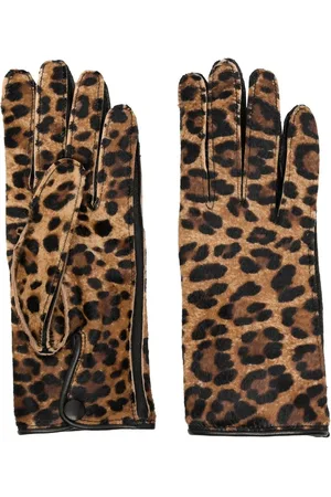 Maison Margiela Guantes con estampado de leopardo