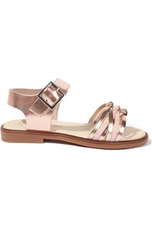 Andanines Sandalias con tiras cruzadas metalizadas