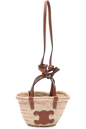 Céline 2022 Nano Triomphe Raffia Classic Panier satchel