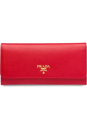 Prada Cartera continental con placa del logo