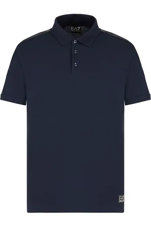 EA7 Playera tipo polo con parche del logo