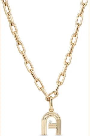 Adina Reyter Dije Groovy Initial en oro amarillo de 14kt con diamante