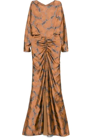 Amsale Vestido en jacquard con mangas dolman