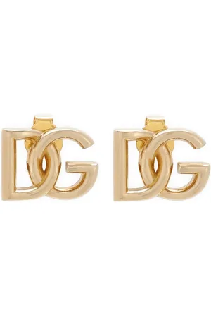 Dolce & Gabbana Aretes pulidos con placa del logo