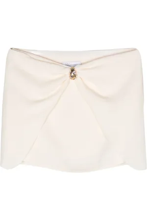 BLUMARINE Falda corta de crepé con tiro bajo