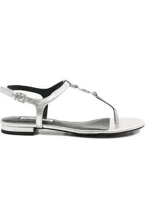 Karl Lagerfeld Sandalias planas con aplique del logo
