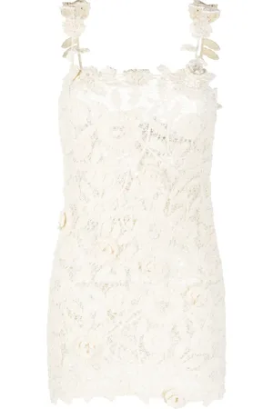 BLUMARINE Vestido corto tejido de crochet con glitter