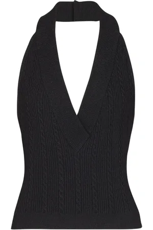 Balmain Top tejido de ochos con cuello halter