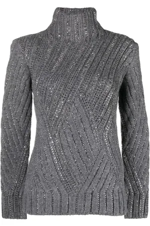 ERMANNO SCERVINO Suéter con cuello vuelto y detalles de cristal