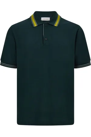 Salvatore Ferragamo Striped-collar polo shirt