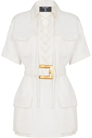Balmain Vestido corto de lona
