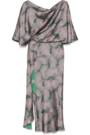 Amsale Vestido drapeado en jacquard