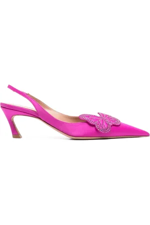 BLUMARINE Zapatillas con apliques de mariposa y tacón de 65mm