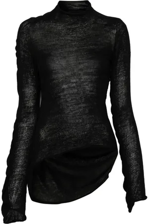 Issey Miyake Top con cuello redondo