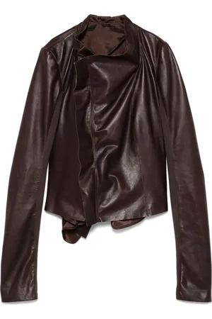 Rick Owens Chamarra biker con cuello bajo
