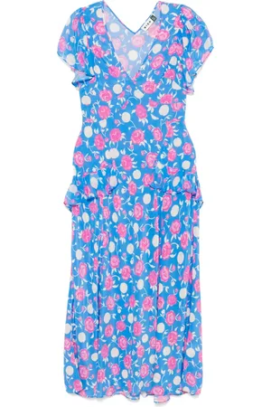 RIXO London Vestido midi de seda