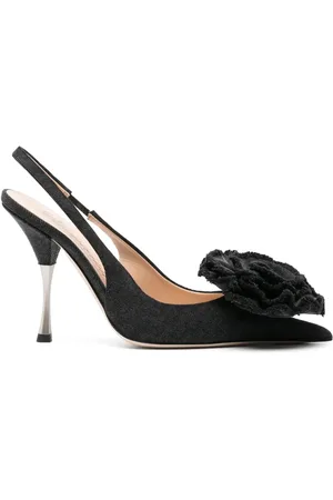 BLUMARINE Zapatillas con apliques florales y tacón de 105mm