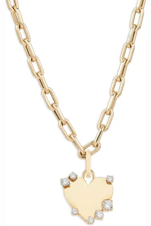 Adina Reyter Collar Dog Tag en oro amarillo de 14kt con diamante en colaboración con YSE Beauty