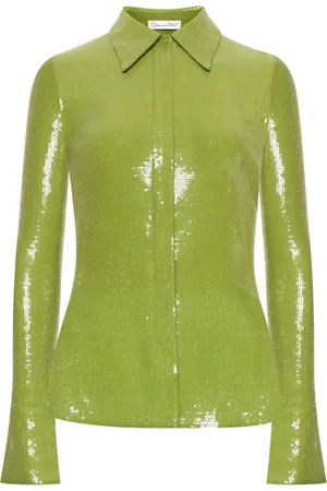 Oscar de la Renta Camisa con lentejuelas