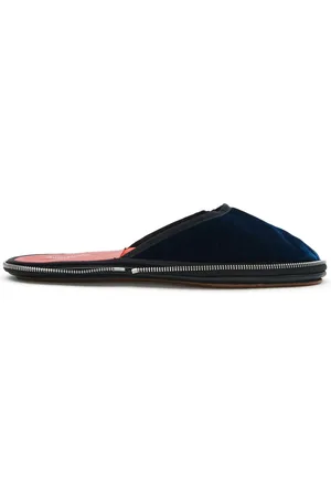 Maison Margiela Slippers de terciopelo con cierre