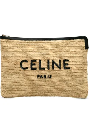 Céline 2020 Large Raffia Sequin Pouch clutch bag
