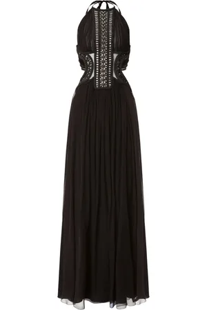 Alberta Ferretti Vestido largo con tul bordado