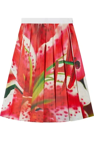 Tory Burch Falda con pliegues y estampado floral